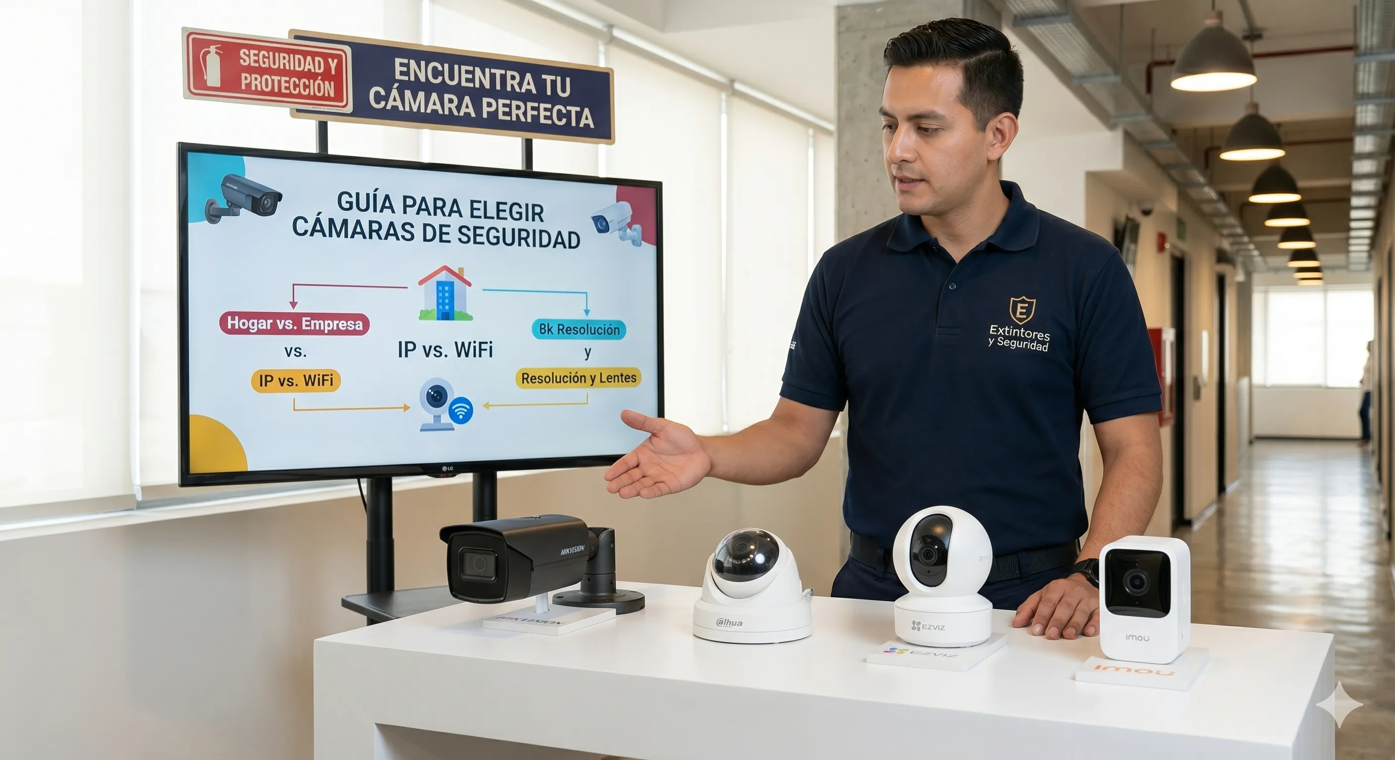 Cámaras de seguridad instaladas para videovigilancia empresarial