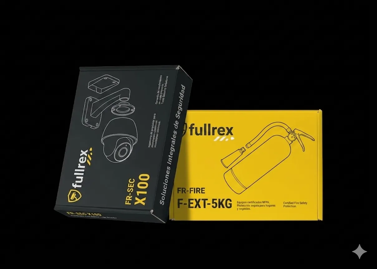 Cajas de seguridad Fullrex con cámara de seguridad y extintor
